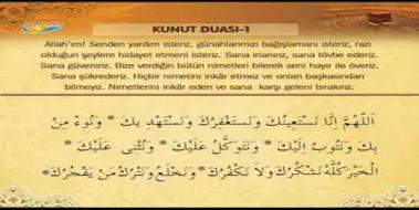 Kunut Duaları 1, Okunuşu ve Anlamı Kunut Duaları 1